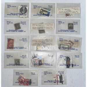 Vintage Postage Stamps US Collection Lot Of 71 Used Off Paper Dated 1895-1994